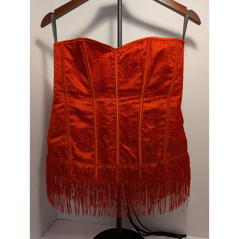 Dreamgirl Corset Red & Black with Tassel Vintage,western